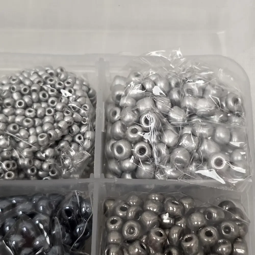 Mixed Jewelry Making Bead Assortment in Organizer Case Glass Plastic Metallic